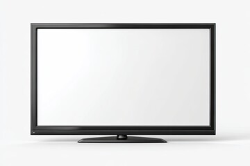 Black flat-screen television with blank white display (1)