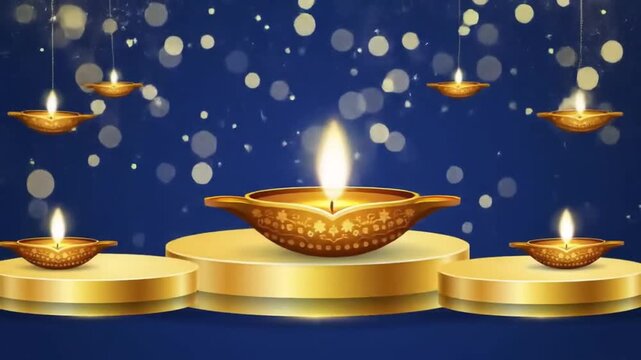 Banner design for diwali festival and podium,Diwali light decoration candle with fireworks,Stage,Product display Showcase design sparkle background,Deepavali,Dipavali,3D podium