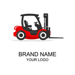 Forklift logo with color comb...