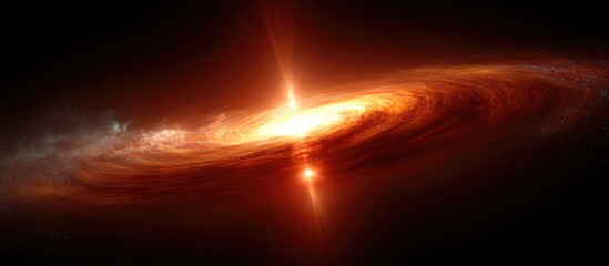 Fiery galactic core with swirling nebulae