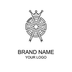 Pizza Slice Food Icon Logo an...