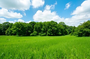 green grass and blue sky