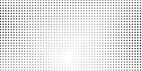 White halftone gradient texture. Vanishing polka dot background. Repeating dots gradation pattern abstract modern art