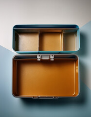 metal box on a white background