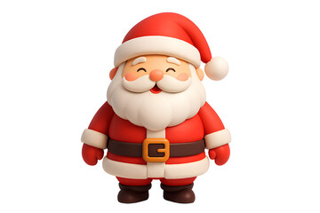 Smiling Cartoon Santa Claus – Festive Christmas Character Illustration with Red Suit and Mittens