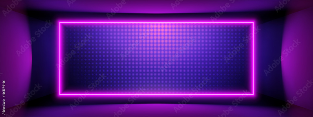 Aufkleber purple led wall panel with lcd screen effect and rgb pixel grid texture. digital concert backdrop or