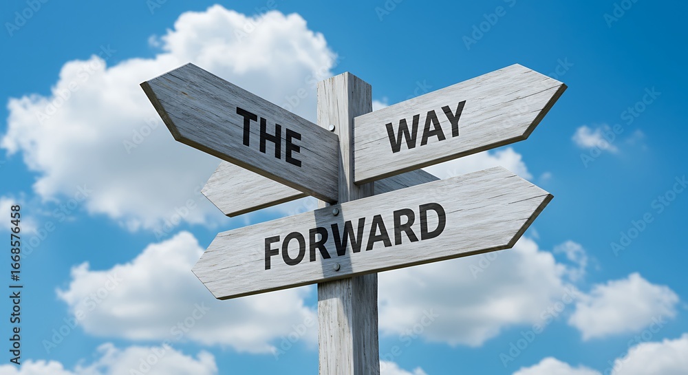 Poster finding the correct direction for your journey and moving forward with confidence