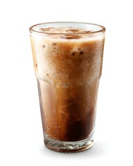 Refreshing Iced Coffee Drink Cold Beverage Isolated White Background