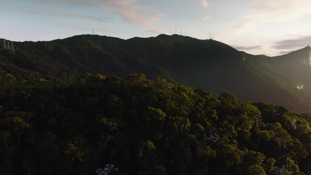 Rio de Janeiro Brazil &ndash; Epic 4K Drone Aerial Skyline at Sunrise Golden Hour