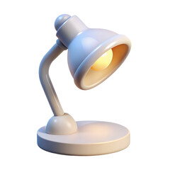 CartoonStyle Desk Lamp with Glowing Bulb and Beige Finish.