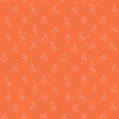 Abstract seamless pattern with color cups. Kitchen doodle background. Design for poster, fabric, textile.