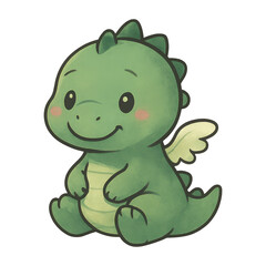 Obraz premium PNG Cute baby dragon illustration.