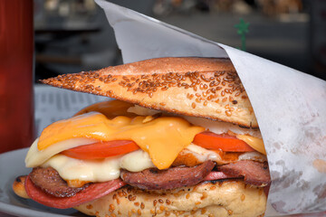 mixed sandwich on a plate