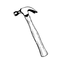 Hand-drawn vector illustration of a claw hammer, a versatile hand tool for construction, carpentry, and home improvement projects
