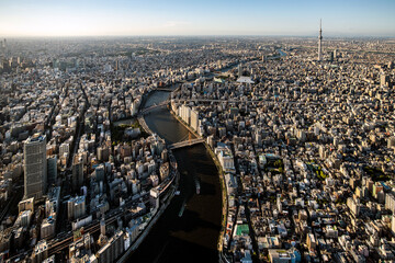 aerial view of Tokyo's high density urban sprawl