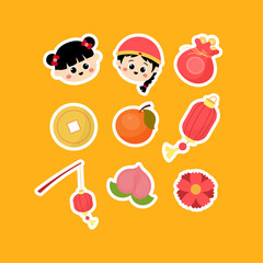 Cute Chinese New Year Illustration Set