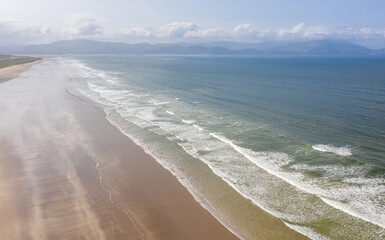 Aerial view of Inch Beach, Dingle Peninsula, Ireland