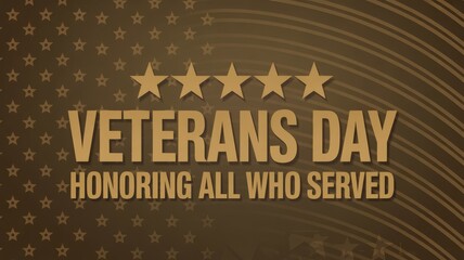 Veterans day honoring all who served background with stars and stripes