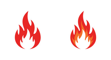 Two red and orange flame icons on a white background