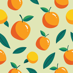 seamless pattern with oranges vector