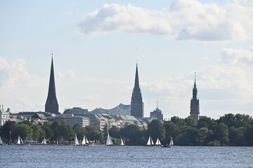 church in the lake, in Hamburg