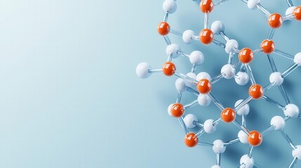 Flat protein structure with clean connections, neutral background