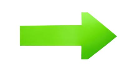 Bright green arrow graphic, pointing right, with a gradient effect.