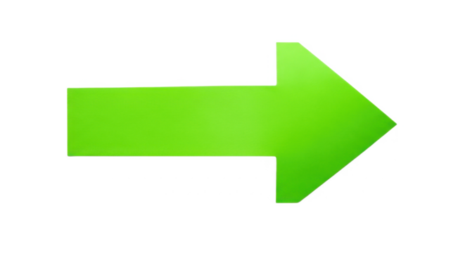 Bright green arrow graphic, pointing right, with a gradient effect.