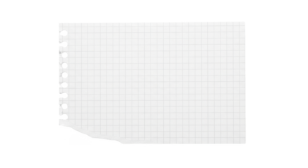 A torn piece of graph paper, isolated on a white background.