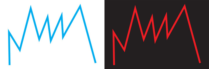 Teardrop outline vector design. Minimalist illustration featuring three teardrop outlines mirrored in negative space, ideal for abstract design and backgrounds. vector illustration