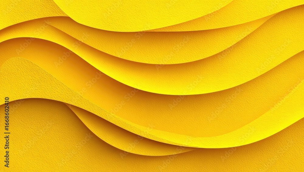 Poster abstract image of undulating, textured yellow surfaces creating a wave-like pattern with varying dep