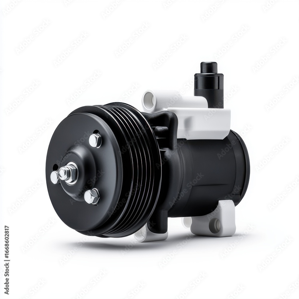 Poster black mechanical pump component for automotive applications and engineering use