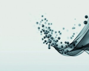 Thin vector line microbial loop with soft background tones