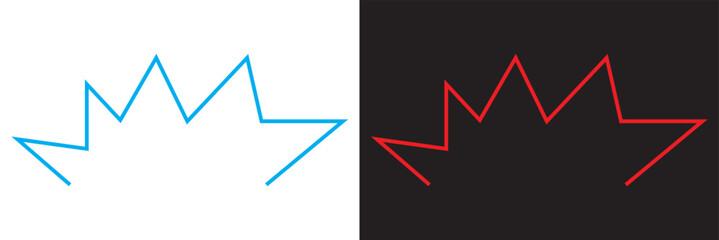 Teardrop outline vector design. Minimalist illustration featuring three teardrop outlines mirrored in negative space, ideal for abstract design and backgrounds. vector illustration