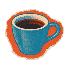 Obraz na płótnie Canvas PNG Retro coffee cup illustration