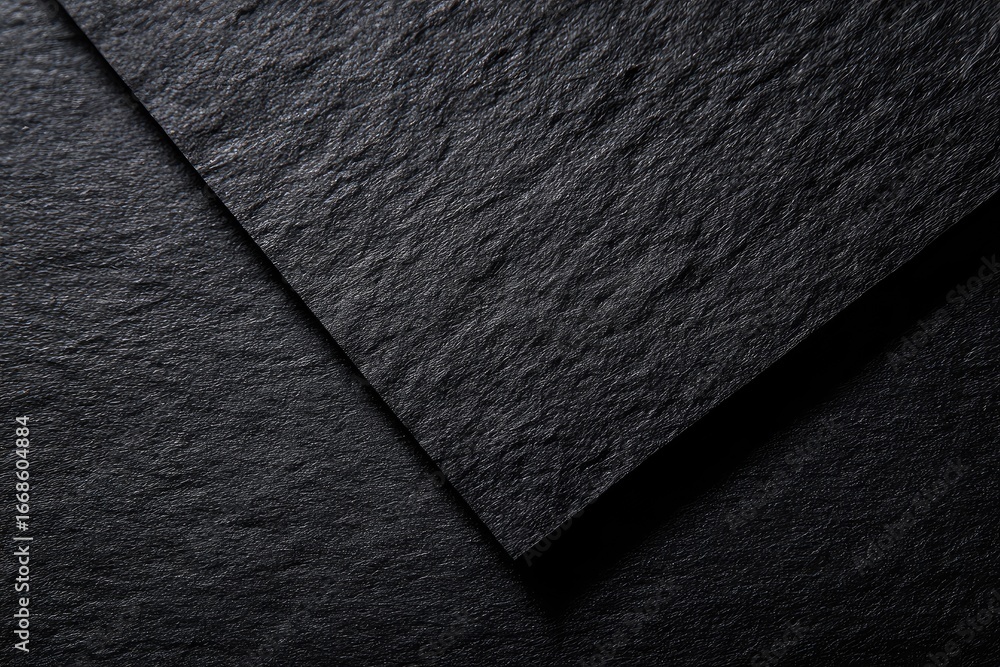 Poster two dark gray textured surfaces intersect at a sharp angle, creating a dramatic, shadowed contrast