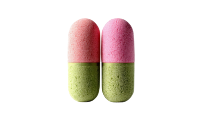 Pair of earplugs placed vertically background isolated on a Transparent background, PNG file.