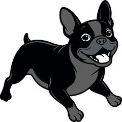 Vector illustration of a black French Bulldog.