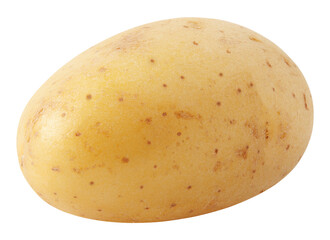 Single unpeeled potatoe isolated on white background