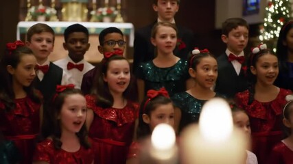 Children singing christmas carol - Powered by Adobe