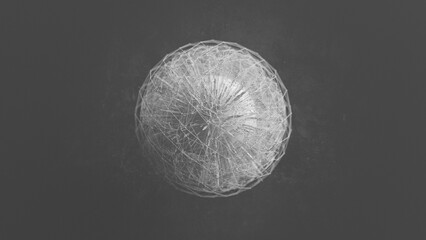 Nano Tech Cell Structure Nano Cell Spherical Cell Wireframe Sphere Lattice Structure 3d illustration