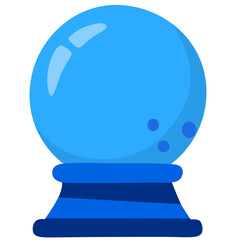 Crystal ball for fortune telling, magic tool of fortuneteller and magician vector illustration