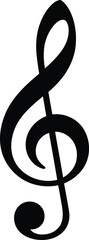 Elegant Black Treble Clef Symbolizing Musical Harmony and Artistic Expression a Timeless Icon Representing Melody Rhythm and the Joy of Sound a Beautiful Artistic Motif