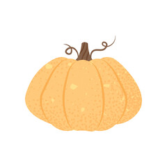 Illustration of a Festive Orange Yellow Pumpkin