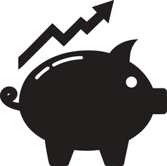 Piggy Bank Growth: A graphic representation of a piggy bank with an upward trending arrow, suggesting financial growth and savings. This iconic image evokes the core ideas of financial well-being.