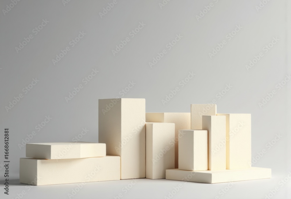 Poster foam blocks stacked with trimmed edges, ideal for design and architecture