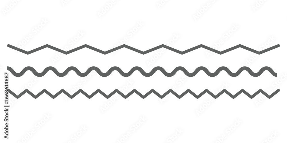 Poster waves line set. wiggly squiggle lines vector.