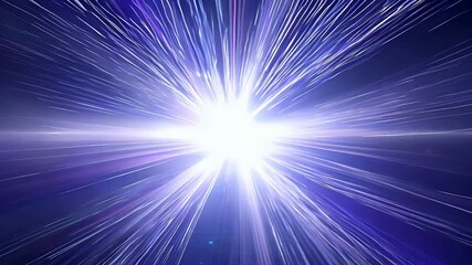 Glowing blue starburst with radiant light beams and energy flare effect set against a cosmic background illustration. - Powered by Adobe