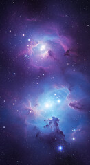 Obraz premium A vibrant depiction of celestial nebulae, showcasing cosmic dust and brilliant stars.