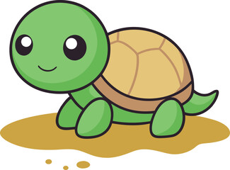 Cute Cartoon Turtle, Cute Cartoon Turtle Vector Set, Adorable Turtle Vector Art